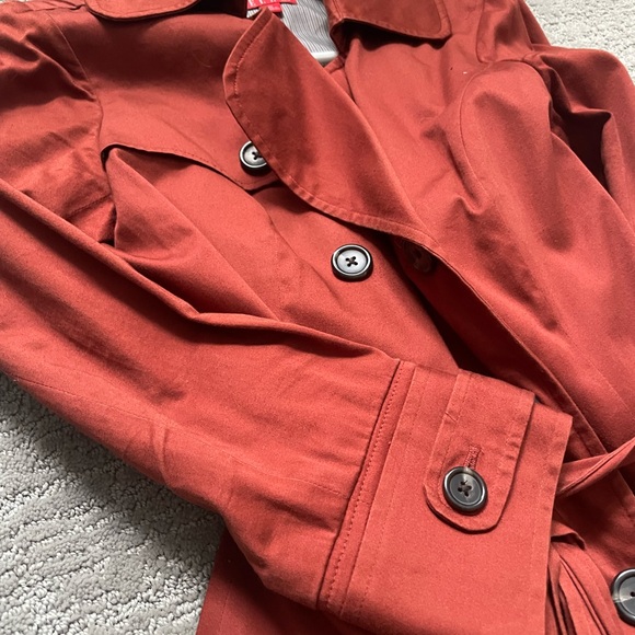 Unique Rust Double-Breasted Trench Coat - Picture 4 of 4